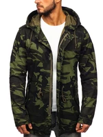 Men's Spring Parka with Hood 5391 - Khaki,