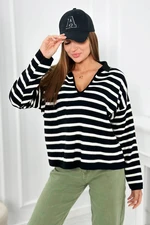 Striped sweater black