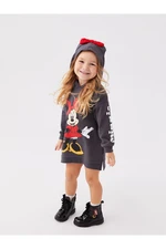 LC Waikiki Hooded Minnie Mouse Printed Long Sleeve Baby Girl Dress Mother Daughter Combination