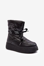 Women's snow boots with decorative lacing black Siracna