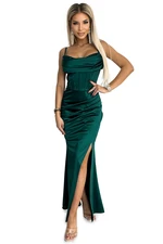 Long satin maxi dress with straps Numoco