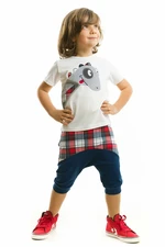 Denokids Dino Plaid Baggy Shorts Set