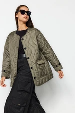 Trendyol Khaki Oversized Water Repellent Quilted Coat