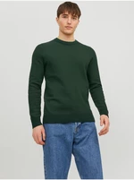 Dark green men's patterned sweater Jack & Jones Atlas