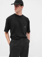 Black men's oversize T-shirt with pocket GAP