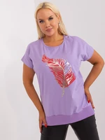 Light purple blouse with plus size print