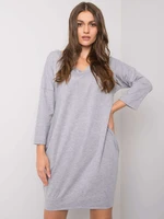 Gray cotton dress with pockets