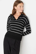 Maglione a righe da donna Trendyol Polo Collar