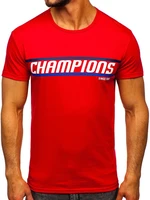 Men's T-shirt with print SS10953 - red,