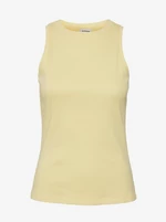 Light yellow womens ribbed basic tank top AWARE by VERO MODA Lavende - Women