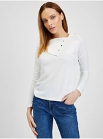 Orsay White Ladies T-shirt with Decorative Details - Women