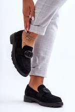 Moccasins with high leather platform black Jarren