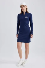 DEFACTO Bodycon Half Turtleneck Camisole Mini Long Sleeve Dress