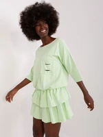 Pistachio flowing sweatshirt dress