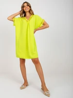 Lime oversize dress with viscose