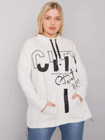 Ecru plus sweatshirt with print and pockets