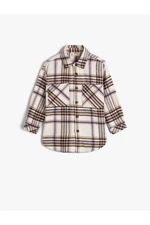 Koton 4wkg60018aw Girls' Shirt Beige Plaid