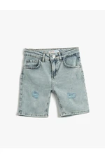 Koton Bermuda Denim Shorts with Pockets Cotton - Slim Fit