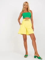 Yellow casual shorts with pockets