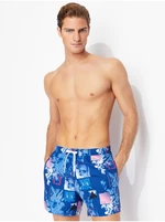 Blue Mens Patterned Swimwear Armani Exchange - Men