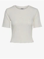 Cream ribbed T-Shirt Noisy May Tiger - Women