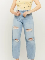 TALLY WEiJL Light blue trimmed straight fit jeans with tattered effect TALLY - Women