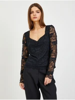 Black Women's Lace T-Shirt Guess Gemma - Women