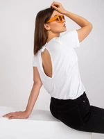 Basic white blouse with short sleeves