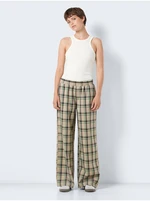 Beige ladies checked trousers Noisy May Morgan - Ladies