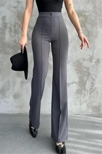 80272 Dewbery High Waist Slim Fit Wide Leg Pants-ANTHRACITE