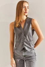 Bianco Lucci Women's Leather Vest