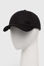 Bavlnená šiltovka Calvin Klein čierna farba, s nášivkou, K60K612000