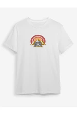 Trendyol White Landscape Printed regular/Normal Cut T-shirt