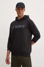 Tepláková mikina adidas TERREX Multi černá barva, s kapucí, s potiskem, IZ3305