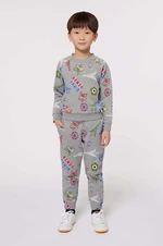 Dětské bavlněné kalhoty Kenzo Kids šedá barva, vzorované, K60798