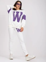 White and purple long sleeve sweatshirt