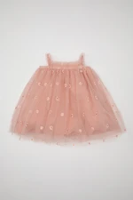 DEFACTO Baby Girl Floral Sleeveless Tulle Dress