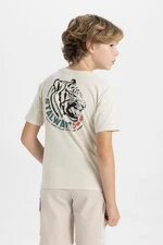 DEFACTO Boy's Crew Neck Printed Short Sleeve T-Shirt