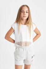 DEFACTO Girl's Crop Short Sleeve T-Shirt