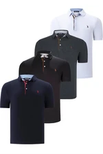 QUAD SET T8582 DEWBERRY MENS T-SHIRT-BLACK-ANTHRACITE-NAVY BLUE-WHITE