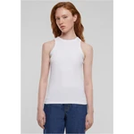 Women's Racer Back Rib Tank Top - White