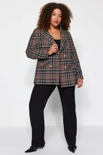 Trendyol Curve Multi Color Plaid Patterned Jacket