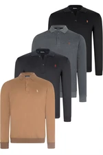 QUADRUPLE SET V4007 DEWBERRY MEN'S SWEATSHIRT-BLACK-NAVY-ANTHRACITE-CAMEL