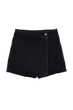 Trendyol Black More Sustainable Double Breasted Denim Shorts Skirt