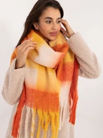 Orange and yellow thick winter scarf