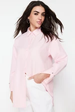 Trendyol Light Pink Cuff Detailed Woven Shirt