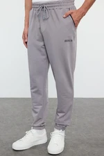 Trendyol Gray Regular Fit Printed Elastic Leg Sweatpants