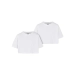 Girls' Short Kimono Tee - 2 Pack White+White