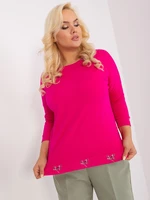 Women's cotton blouse fuchsia plus size