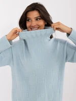 Light blue turtleneck with long sleeves